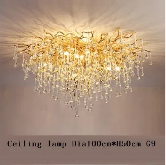 Modern Gold Crystal Chandelier Light