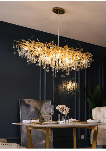 Modern Gold Crystal Chandelier Light