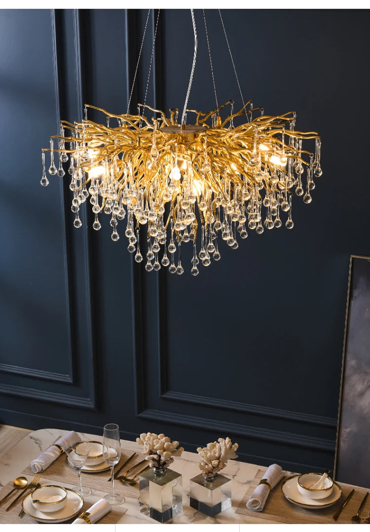 Modern Gold Crystal Chandelier Light