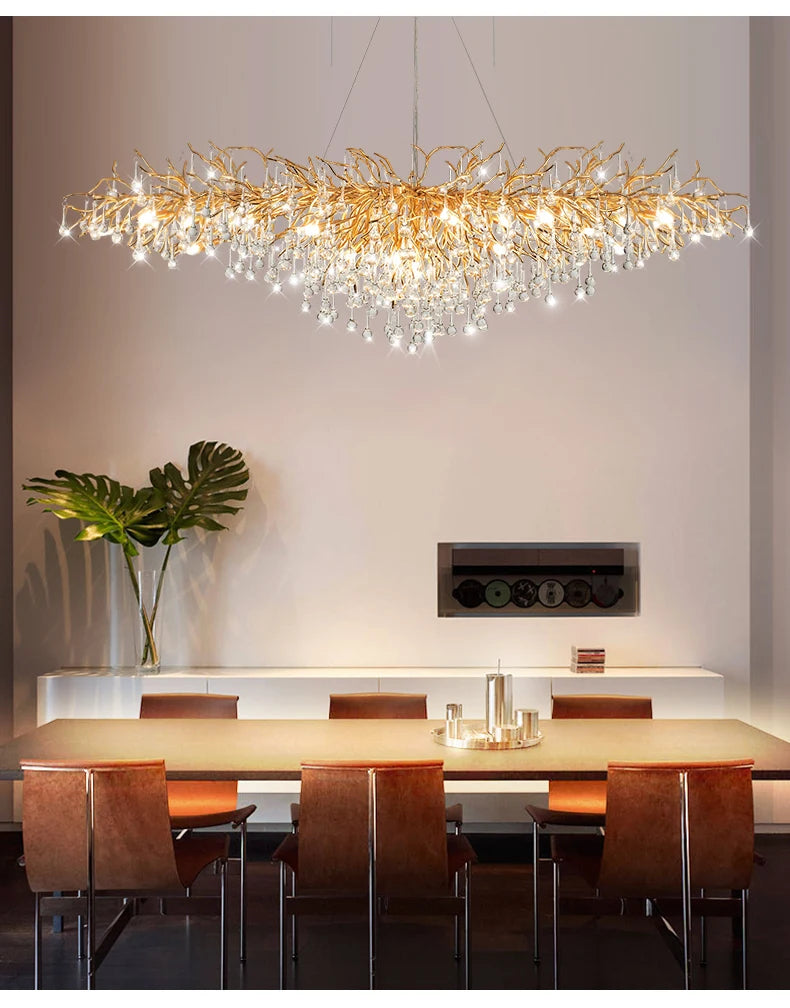 Modern Gold Crystal Chandelier Light