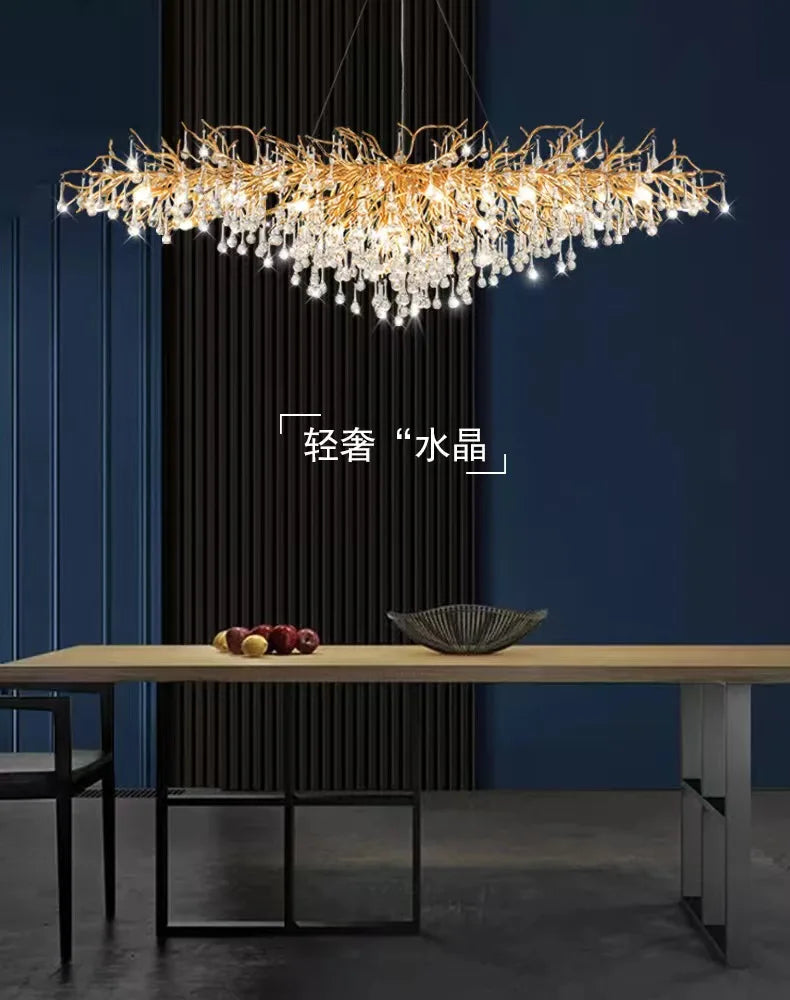 Modern Gold Crystal Chandelier Light