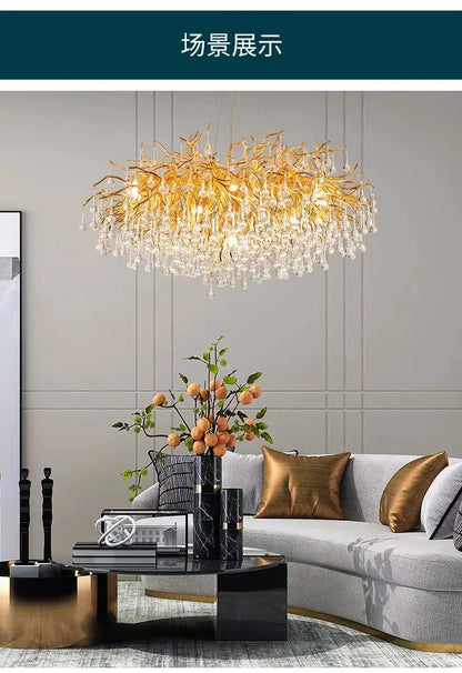 Modern Gold Crystal Chandelier Light