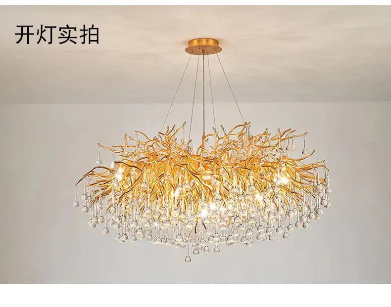 Modern Gold Crystal Chandelier Light