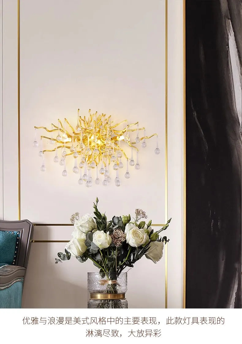 Modern Gold Crystal Chandelier Light