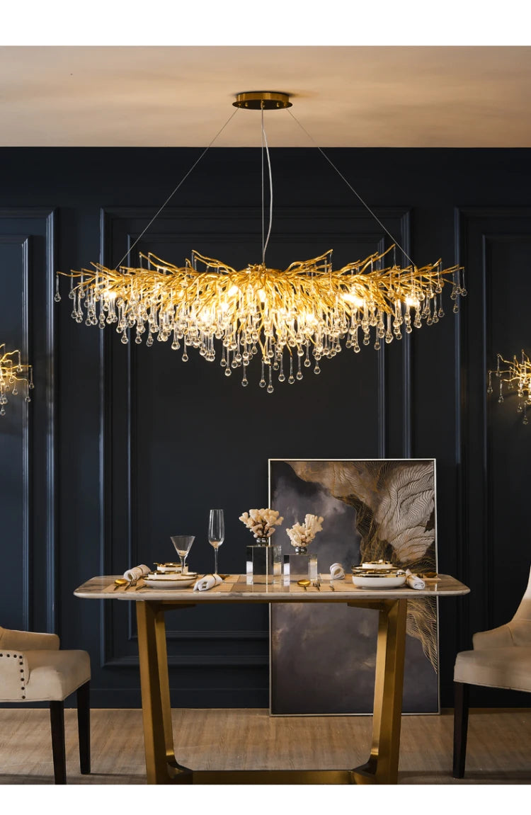 Modern Gold Crystal Chandelier Light