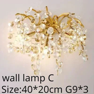 Modern Gold Crystal Chandelier Light