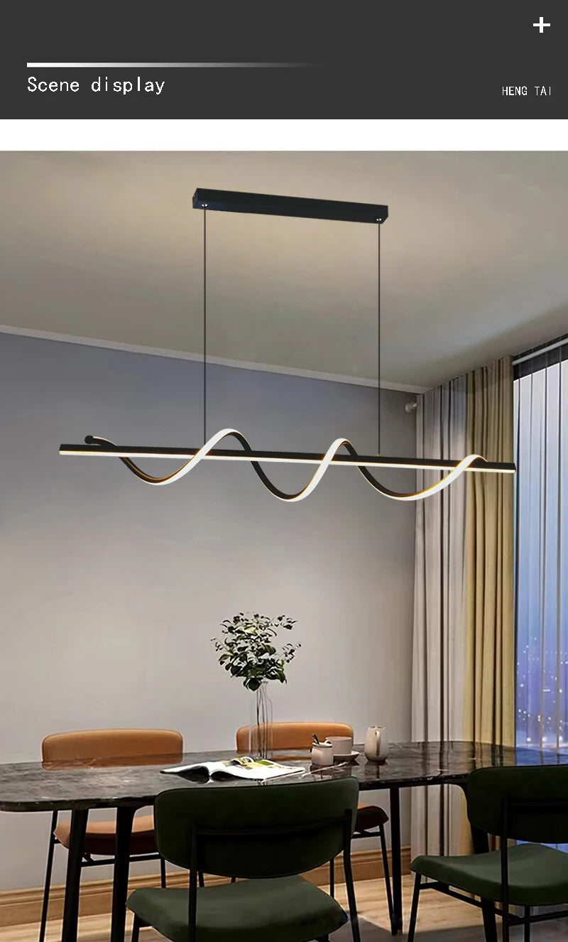 Modern Gold LED Pendant Lamp with Remote Control for Home