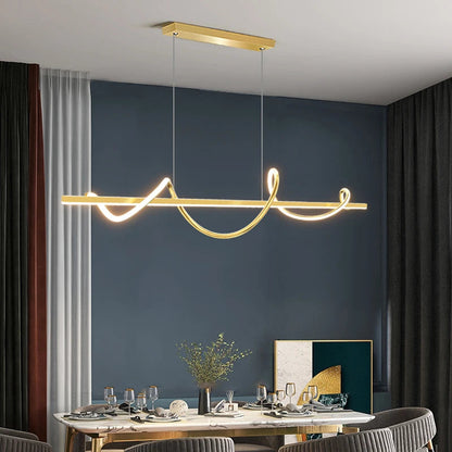 Modern Gold LED Pendant Lamp with Remote Control for Home