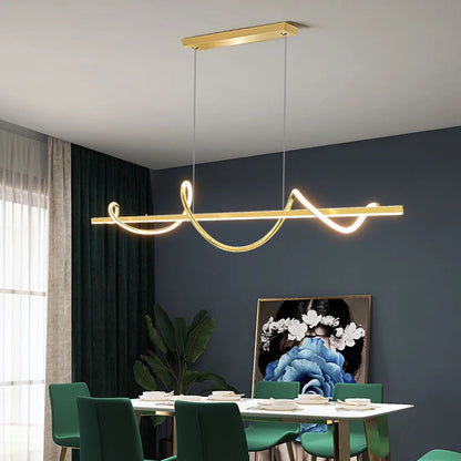 Modern Gold LED Pendant Lamp with Remote Control for Home