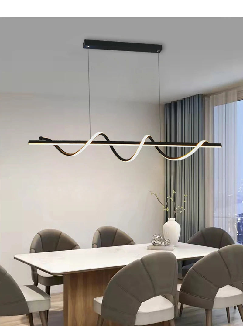 Modern Gold LED Pendant Lamp with Remote Control for Home