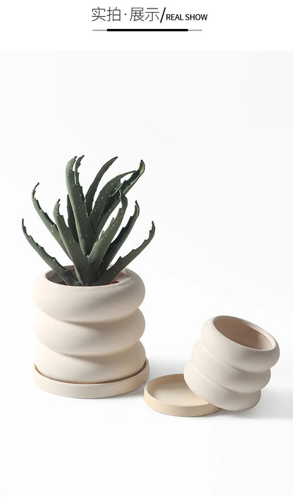 Modern Green Ceramic Flower Pot