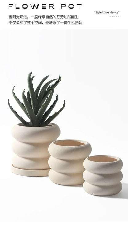 Modern Green Ceramic Flower Pot