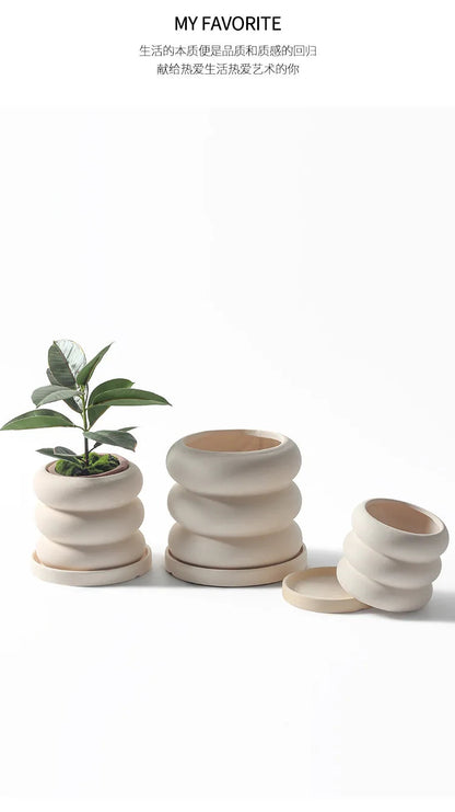 Modern Green Ceramic Flower Pot