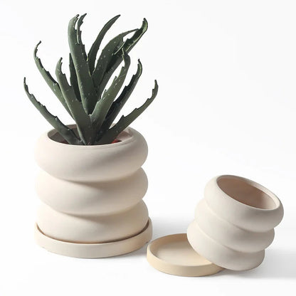 Modern Green Ceramic Flower Pot