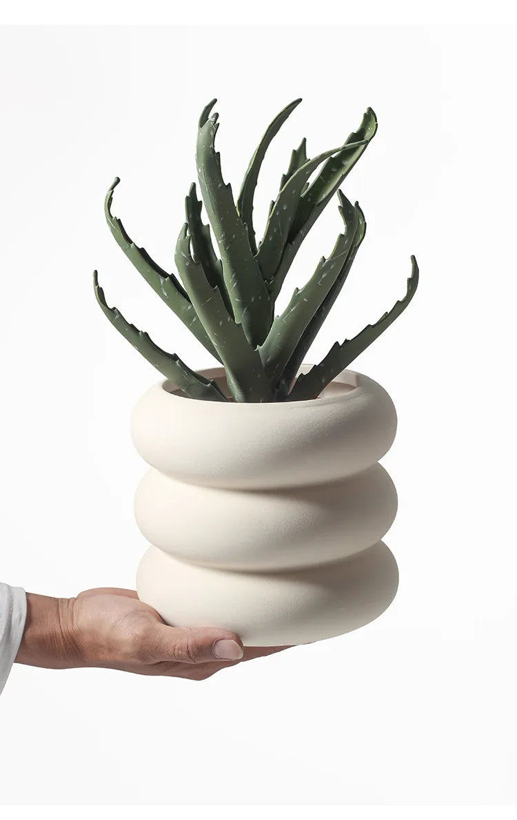 Modern Green Ceramic Flower Pot