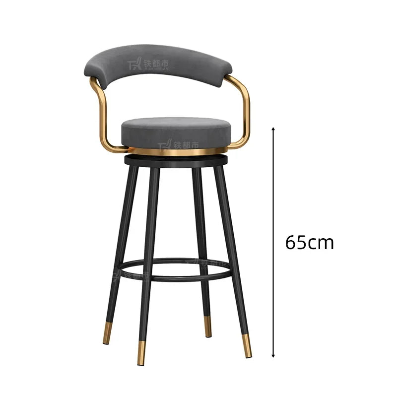 Modern High Bar Stool in Metal