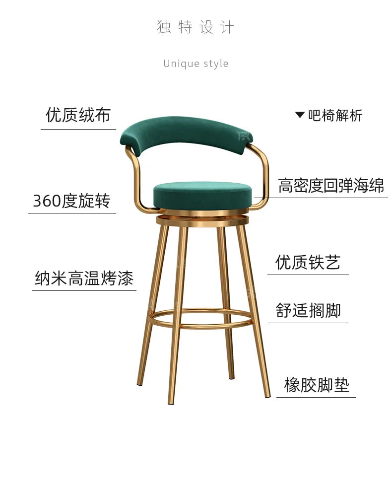 Modern High Bar Stool in Metal