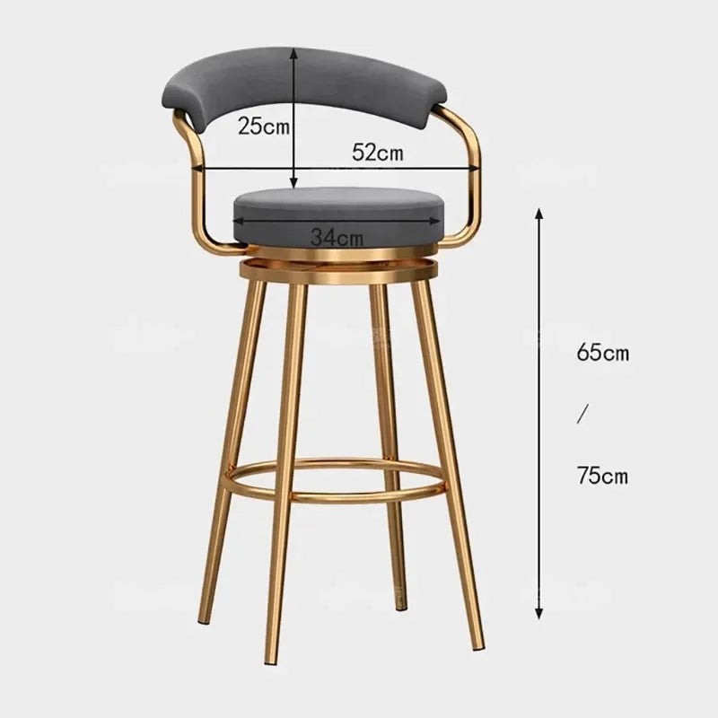 Modern High Bar Stool in Metal