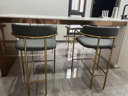 Modern Iron Backrest Bar Stool