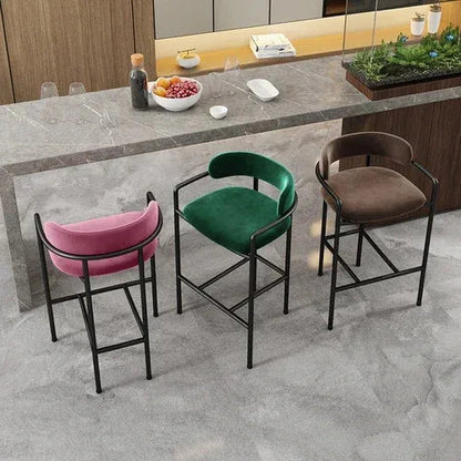 Modern Iron Backrest Bar Stool