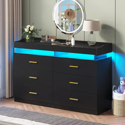 Modern LED 9 Drawer Dresser