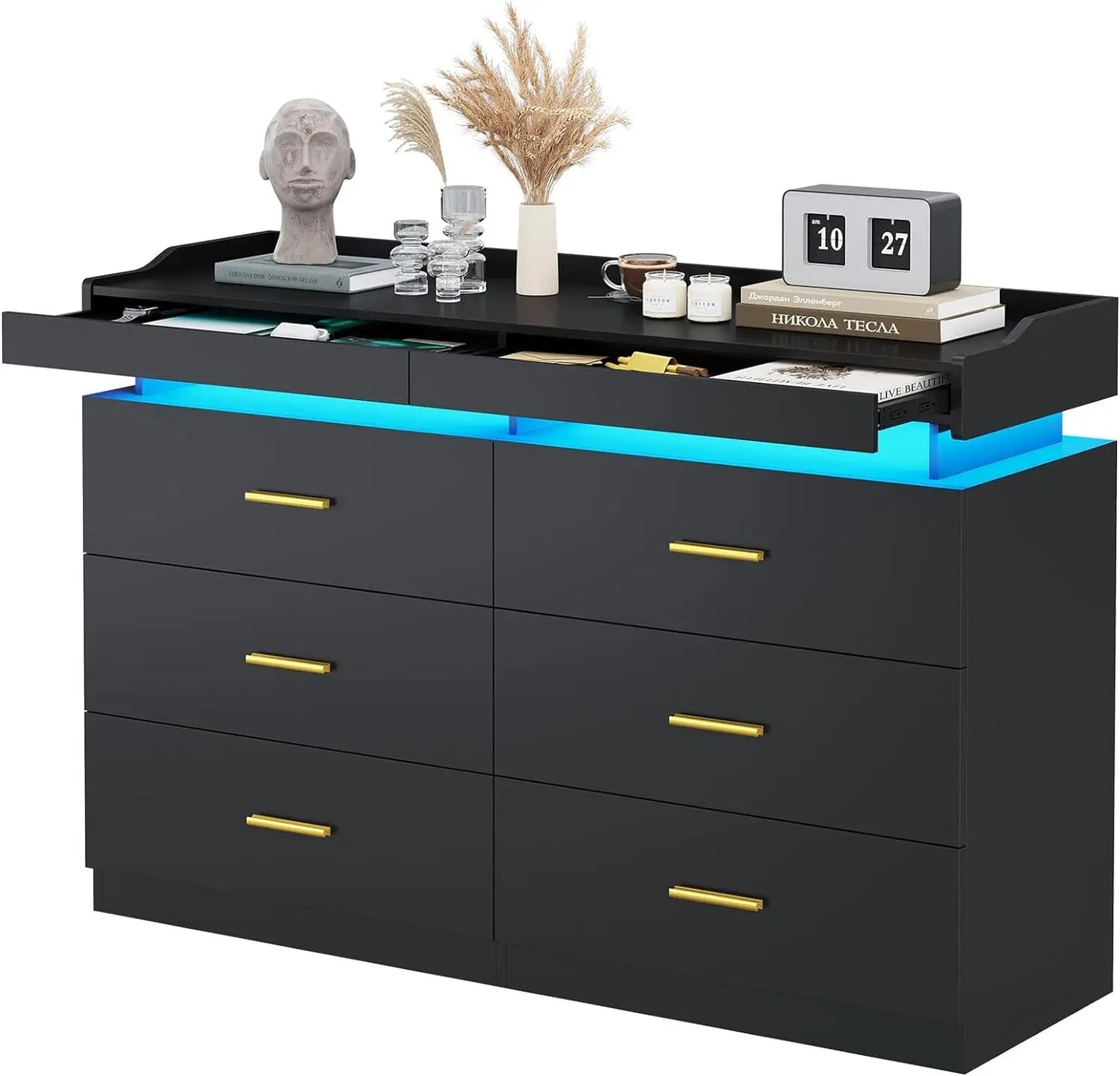 Modern LED 9 Drawer Dresser