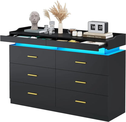 Modern LED 9 Drawer Dresser