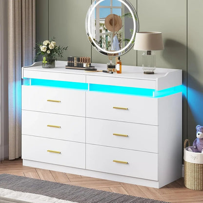 Modern LED 9 Drawer Dresser