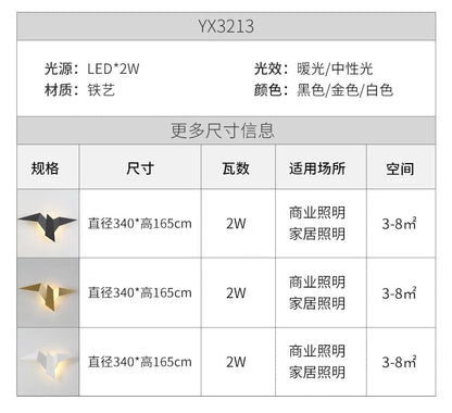 Modern LED Bird Wall Lamp