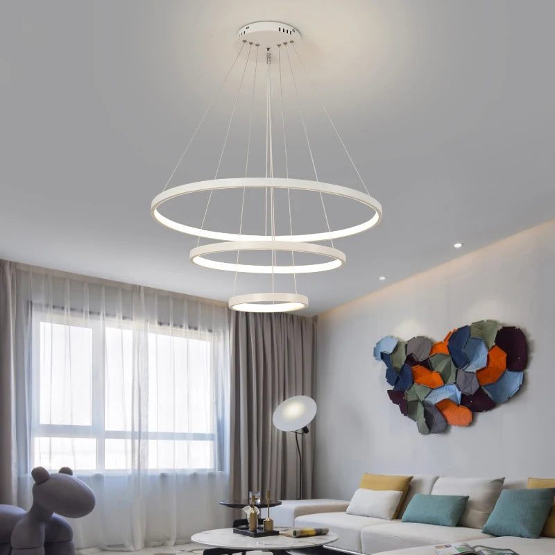 Modern LED Circular Chandelier - Iron