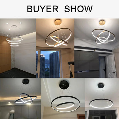 Modern LED Circular Chandelier - Iron