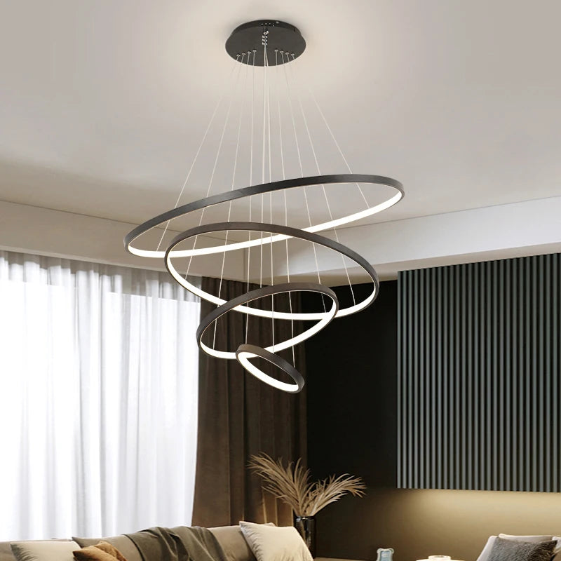 Modern LED Circular Chandelier - Iron