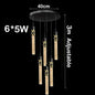 Modern LED Crystal Chandelier - Black/Gold