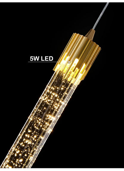 Modern LED Crystal Chandelier - Black/Gold