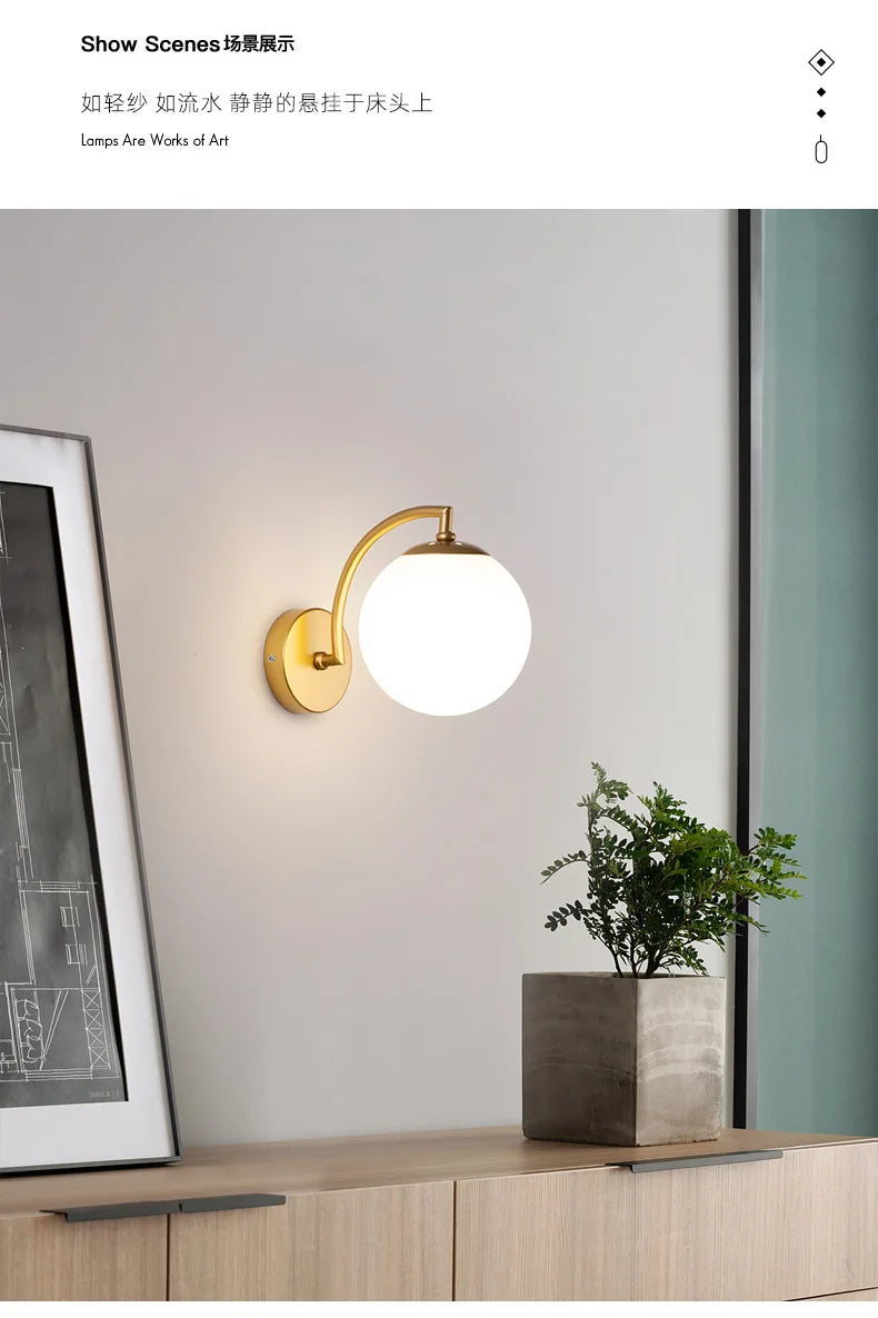 Modern LED Glass Ball Wall Light