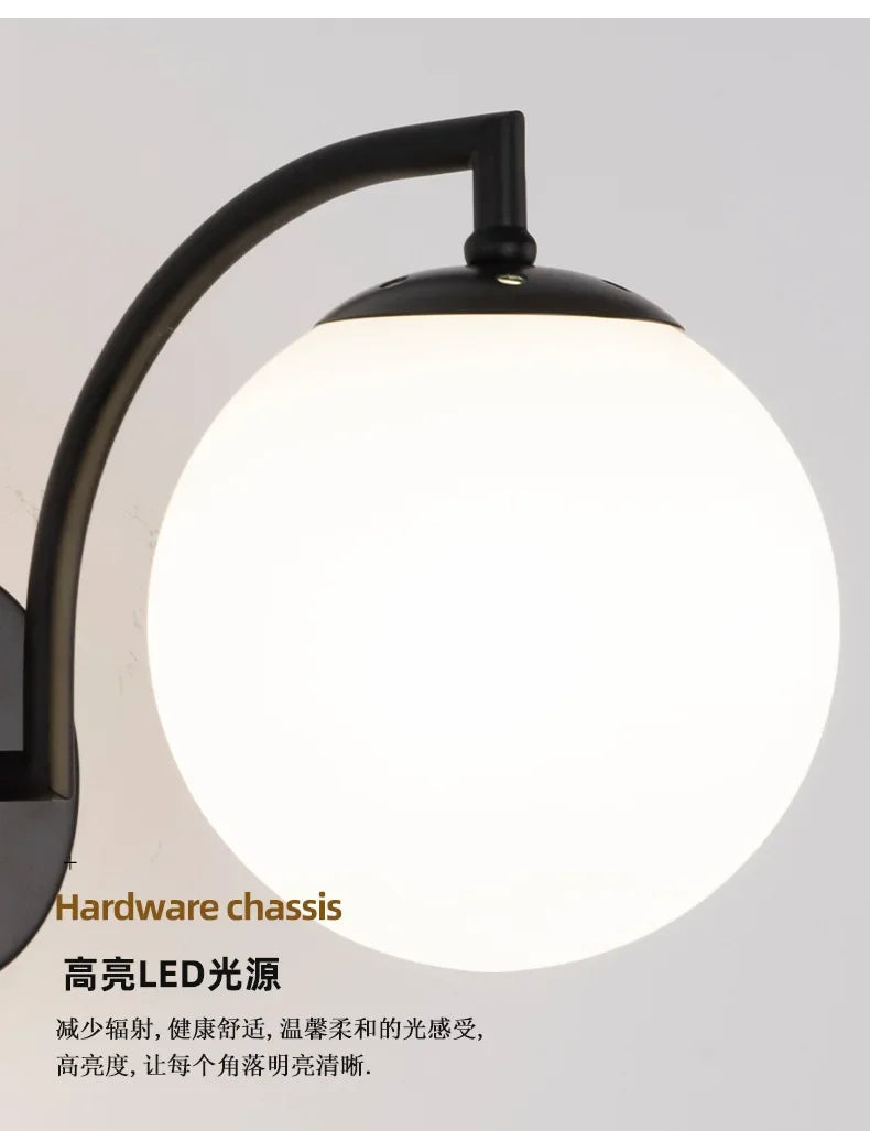 Modern LED Glass Ball Wall Light