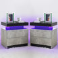 Modern LED Nightstand Set of 2 with RGB Lighting