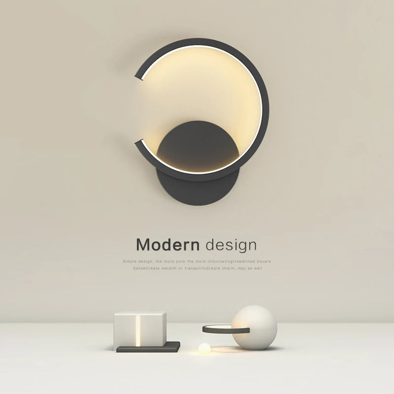 Modern LED Wall Lamp - Black, White, Gold