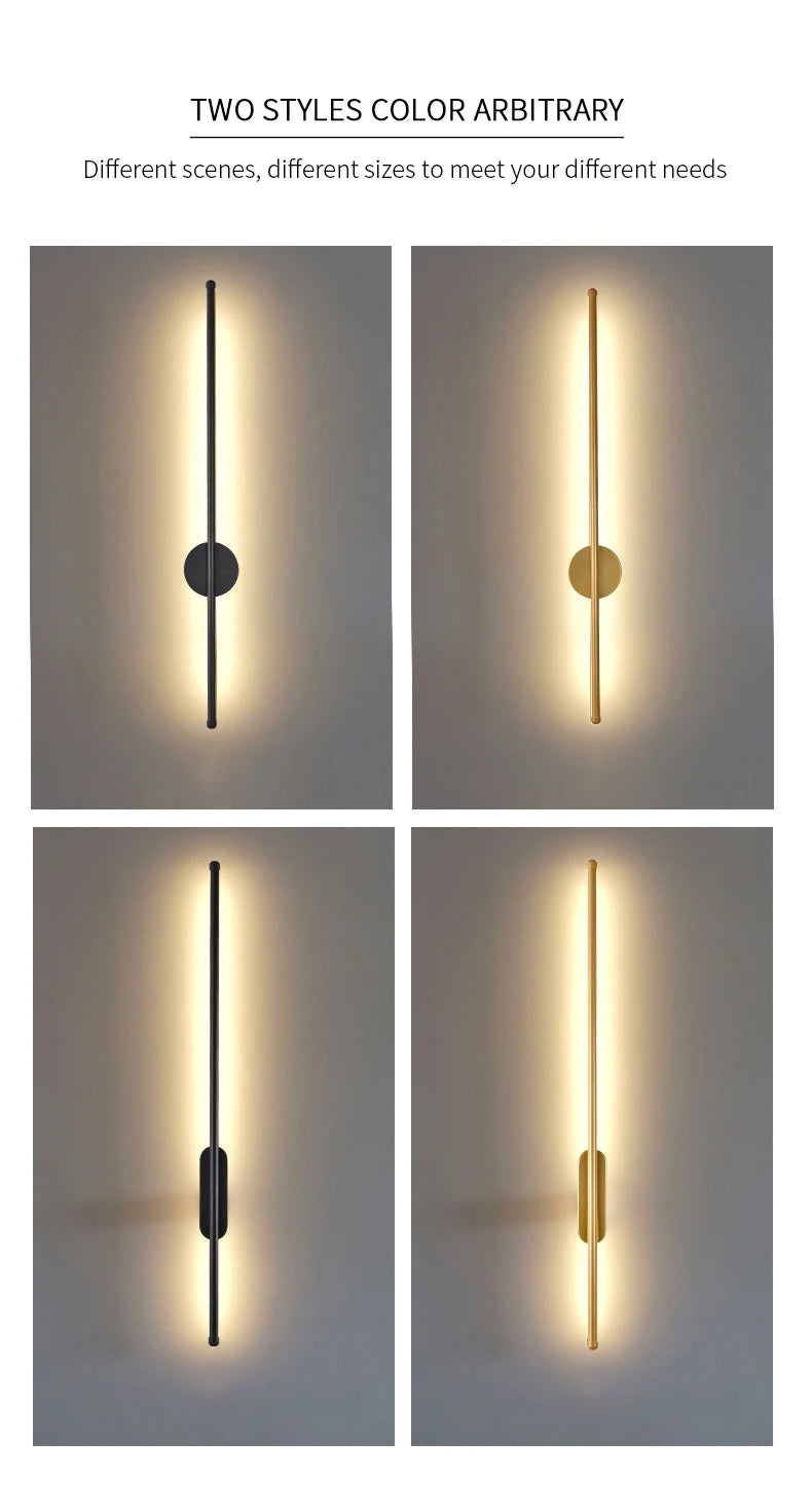 Modern LED Wall Lamp - Black/Gold