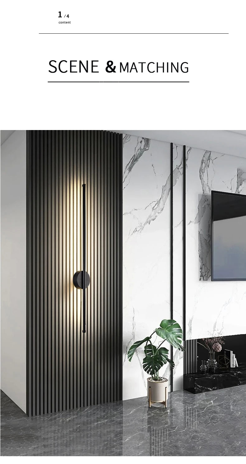 Modern LED Wall Lamp - Black/Gold