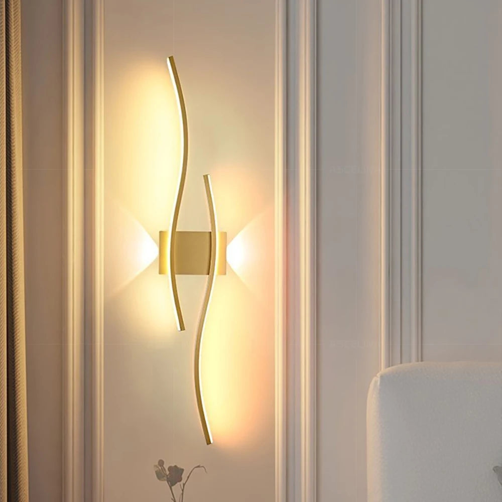 Modern LED Wall Sconce Black Gold