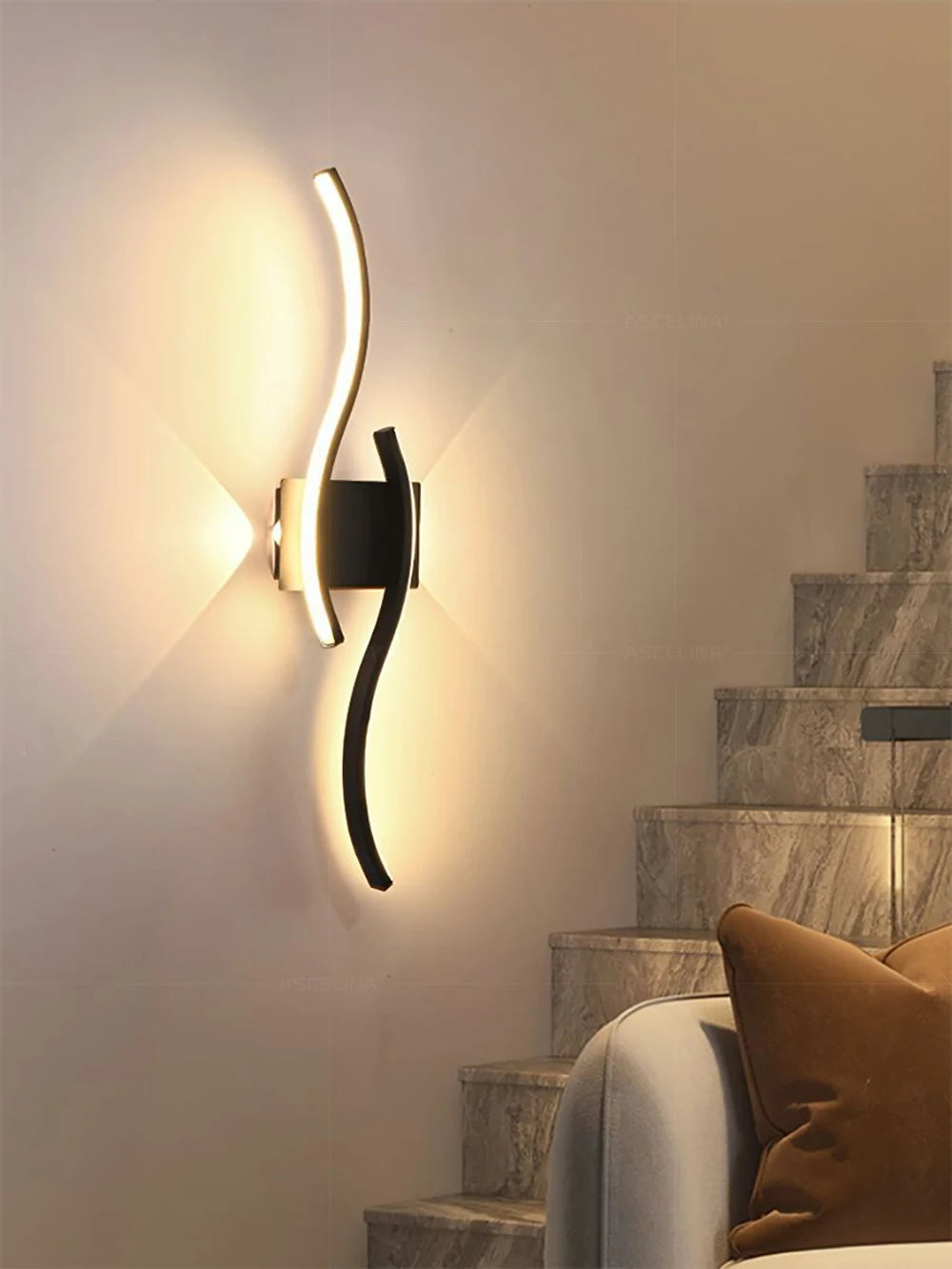 Modern LED Wall Sconce Black Gold