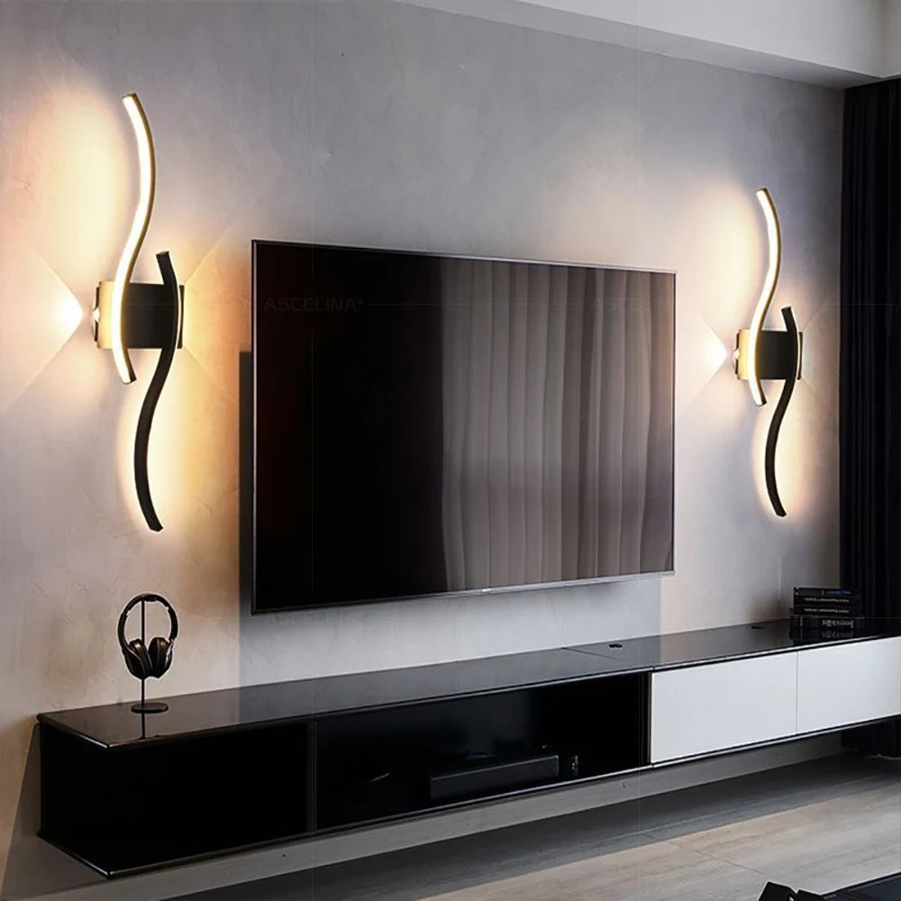 Modern LED Wall Sconce Black Gold