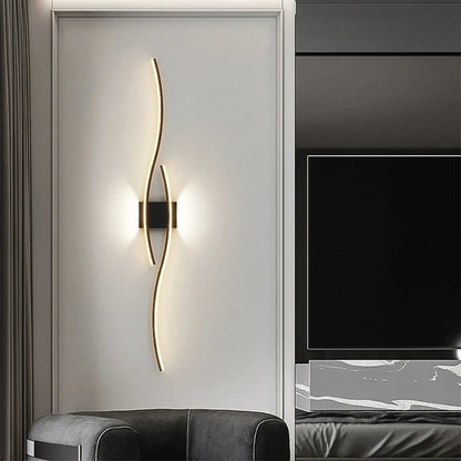 Modern LED Wall Sconce Black Gold