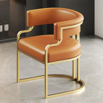 Modern Leather Accent Chair - Beige