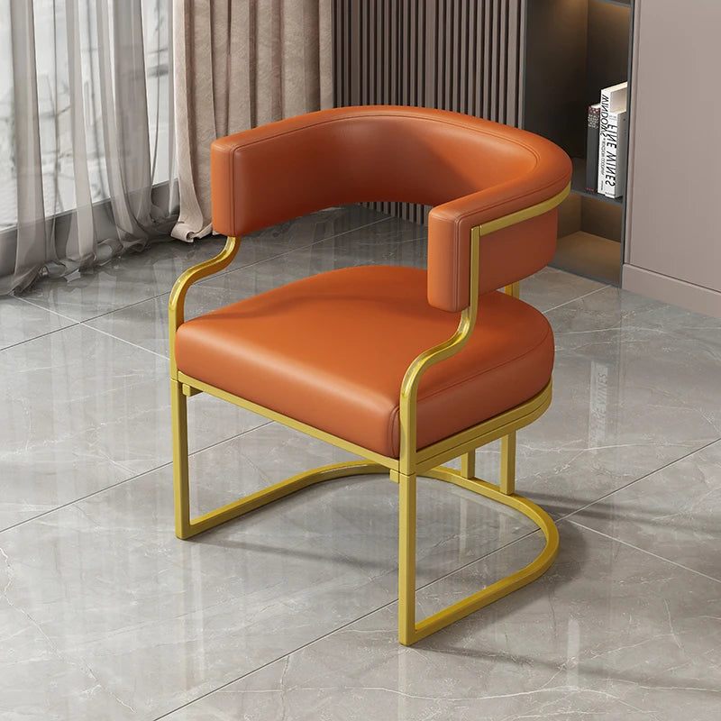 Modern Leather Accent Chair - Beige