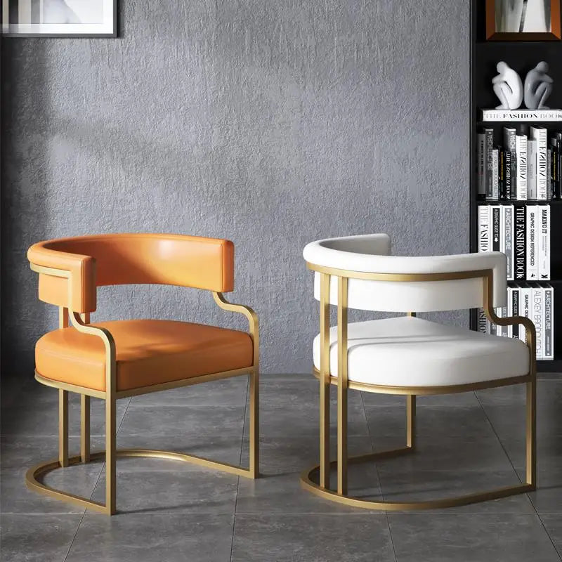 Modern Leather Accent Chair - Beige