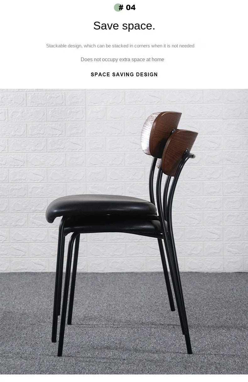 Modern Leather Dining Chair - Armless