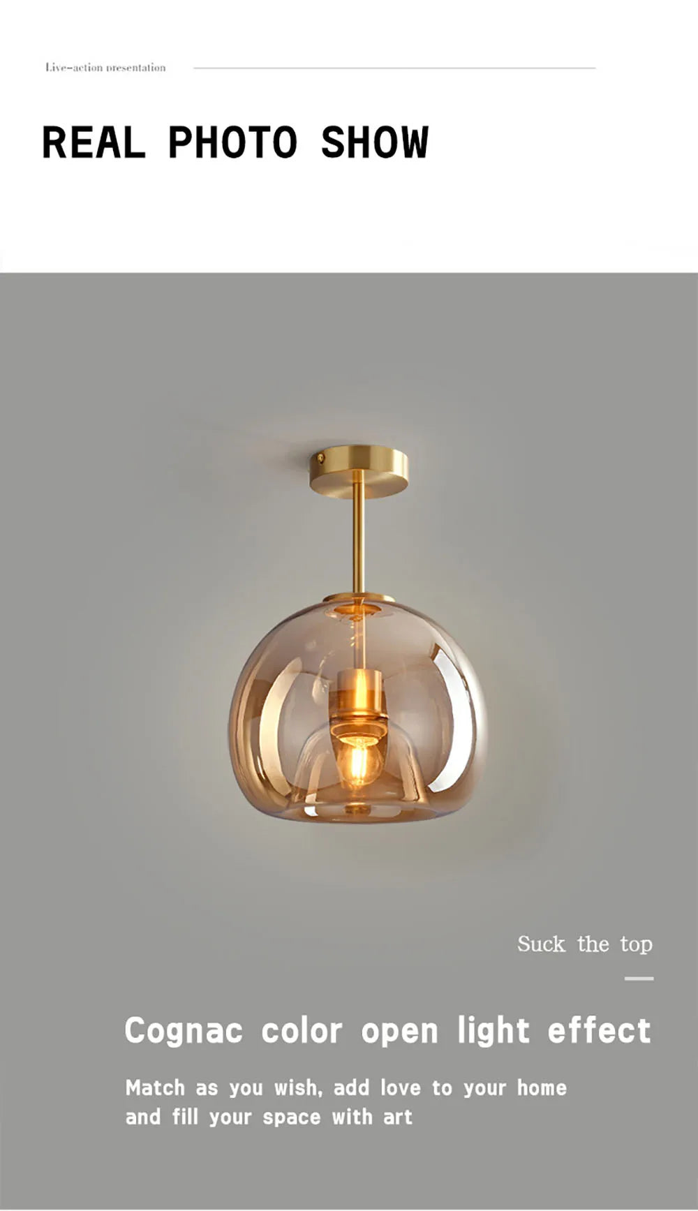 Modern Minimalist Glass LED Ceiling Light