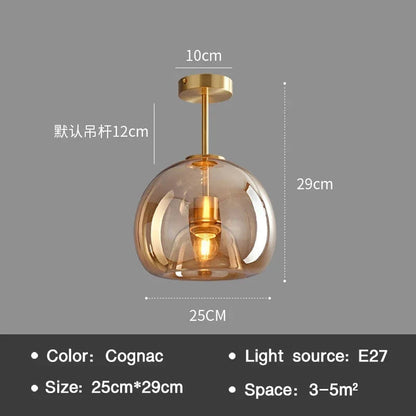 Modern Minimalist Glass LED Ceiling Light